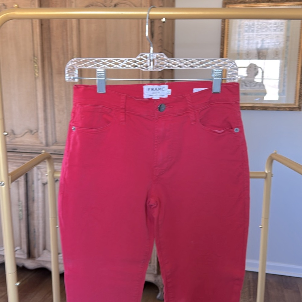 Frame Denim  Le High Skinny Red Jeans, 27 - Picture 2 of 5
